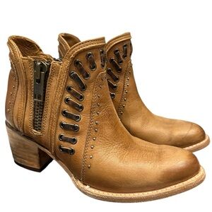 Freebird Handmade Leather Ryder Booties Boots Wheat 6 runs slightly bigger